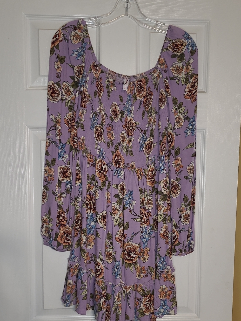 Xhilaration Lavender Floral Peasant Tunic